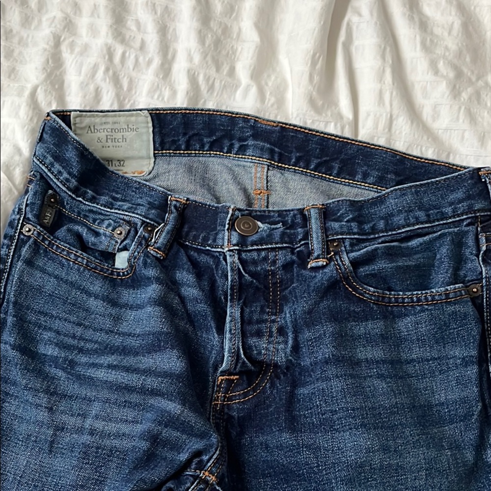 Abercrombie & Fitch Blue Straight Leg Jeans Classic Style